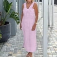 thumbnail image 1 of onlyliua Beach Dresses for Women Sleeveless V-Neck Solid Shift Tank Dresse Flowy Maxi Dresses Regular Fit High-Waist Cotton Soft for Evening Events Clearance Sales Today Deals Prime, 1 of 6