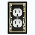 thumbnail image 1 of Metal Light Switch Plate Cover Elegant Victorian Floral Vine Frame Black FRA085, 1 of 13