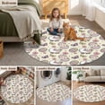 thumbnail image 5 of Easter Round Area Rug 8Ft Washable Large Circle Rugs for Living Room Dorm, Yellow Spring Sheep Chickens Eggs Floral Butterfly Non-Slip Carpet Floor Mats Indoor Outdoor Carpet Runner Home Decor, 5 of 8