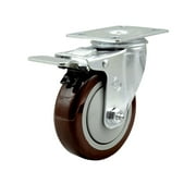 Service Caster Brand Replacement for McMaster Carr Caster 2426T63  Swivel Top Plate Caster with 4 Inch Maroon Polyurethane Wheel and Total Lock Brake  350 lbs. Capacity Per Caster