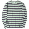 thumbnail image 2 of MLANM Men's Casual Cotton Striped Crewneck Long-Sleeve T-Shirt Basic Pullover Tee Shirt, XL Mint Green Lilac Gray, 2 of 6