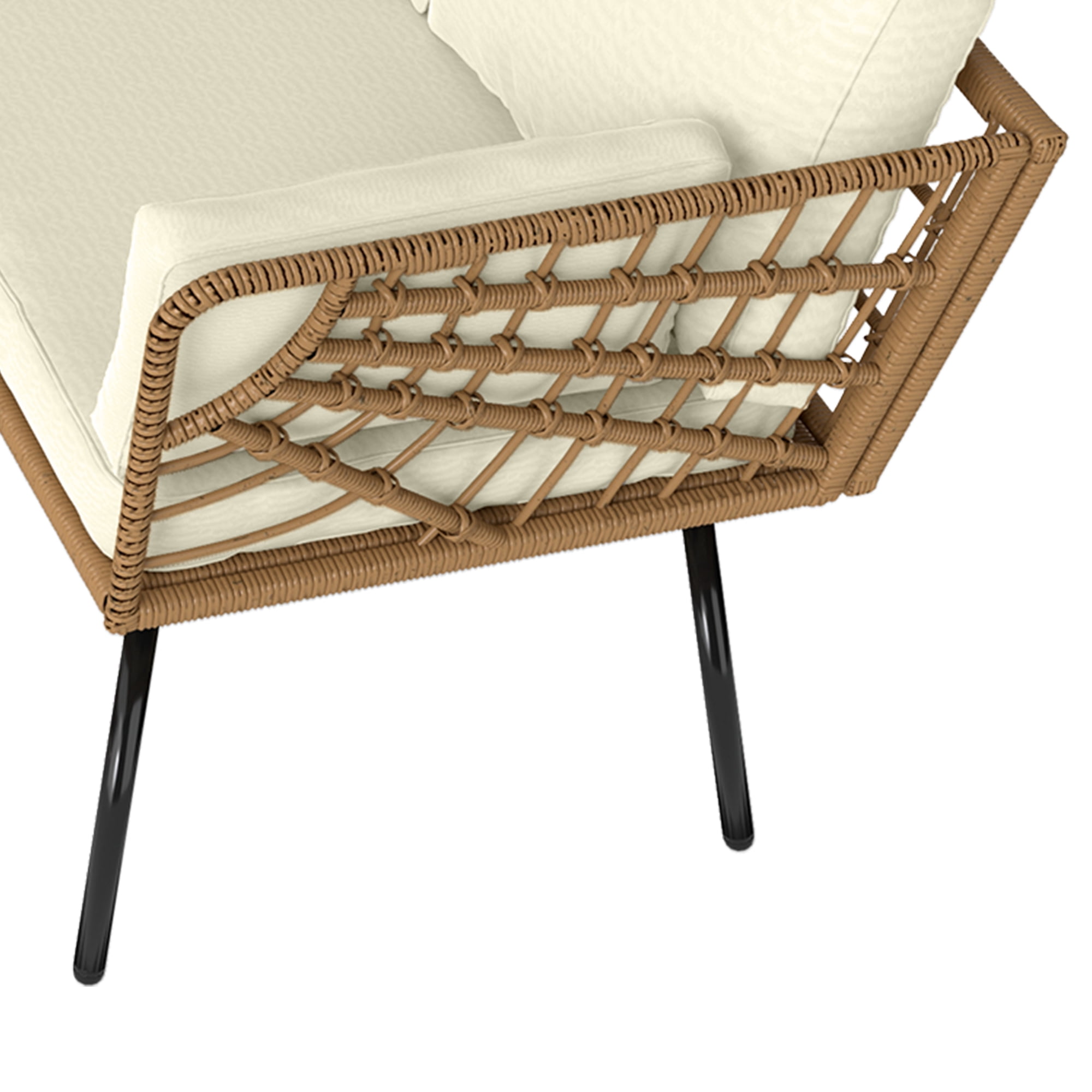 Craftian Patio Conversation Set, 4 Pieces Outdoor Furniture Set with L-Shaped Sofa,Cushions and Coffee Table
