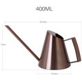 thumbnail image 2 of Regadera de acero inoxidable con boquilla larga y estrecha, herramienta para flores de plantas de jardín, ideal para el hogar, jardín, balcón, oficina, bonsái, etc. (400 ml, cobre) Zhivalor BST3079965, 2 of 5