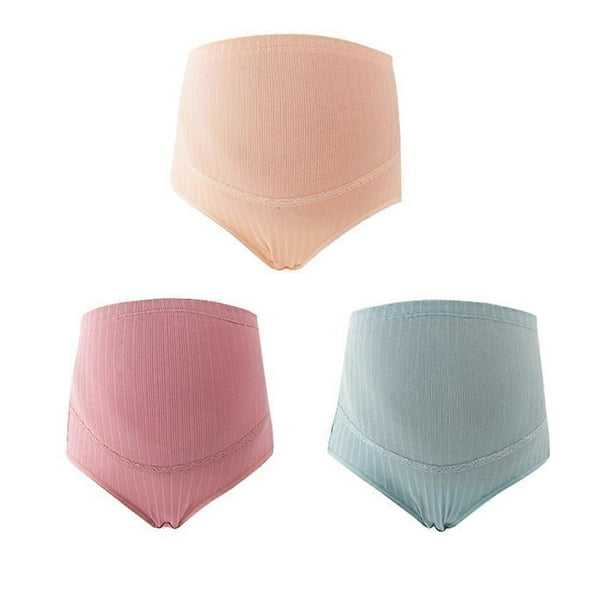3pcs M Cotton High Waist Adjustable Maternity Panties Splice Stomach Lift Nursing Underwear for Pregnant Women