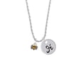 thumbnail image 2 of Delight Jewelry Silvertone Mini Bumble Bee Silvertone Script Initial Disc - H - Charm Necklace, 20"+3", 2 of 4