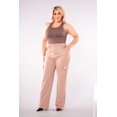 thumbnail image 2 of Plus Size High Rise Straight Leg Cargo Pants - Latte, 2 of 9