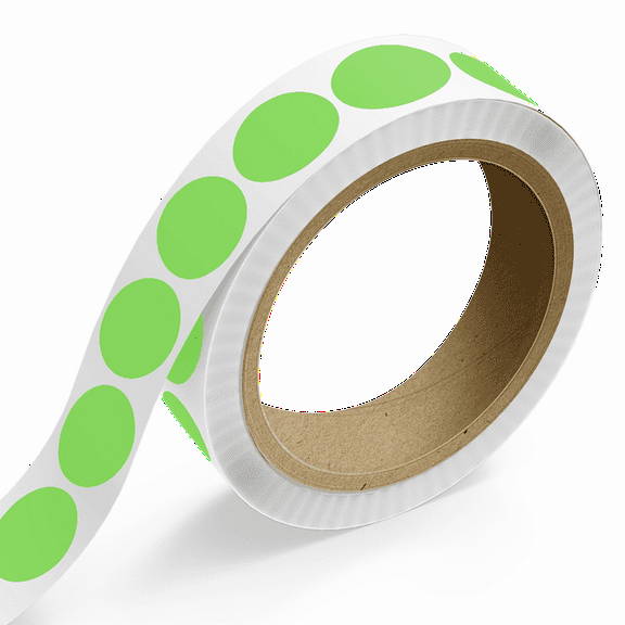 JAM Paper Standard Label Rolls, Oval, 1 1/2 x 2, Neon Green, 125 Labels/Roll
