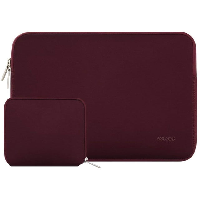Manga de laptop Mosis Compatible con MacBook Pro de 13-13.3 pulgadas, MacBook Air, portátil, computadora, cubierta de bolsas de neopreno con estuche pequeña, vino de vino rojo