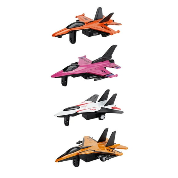Boc 4Pcs Simulation Mini Plastic Hand-eye Coordination Pull Back Airplane Model Toys for Kids