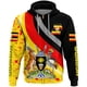 thumbnail image 3 of Sudadera con cremallera y estampado 3D de la bandera de Uganda para hombres y mujeres, sudaderas con capucha de país africano, sudaderas casuales holgadas de manga larga para la calle, 3 of 4