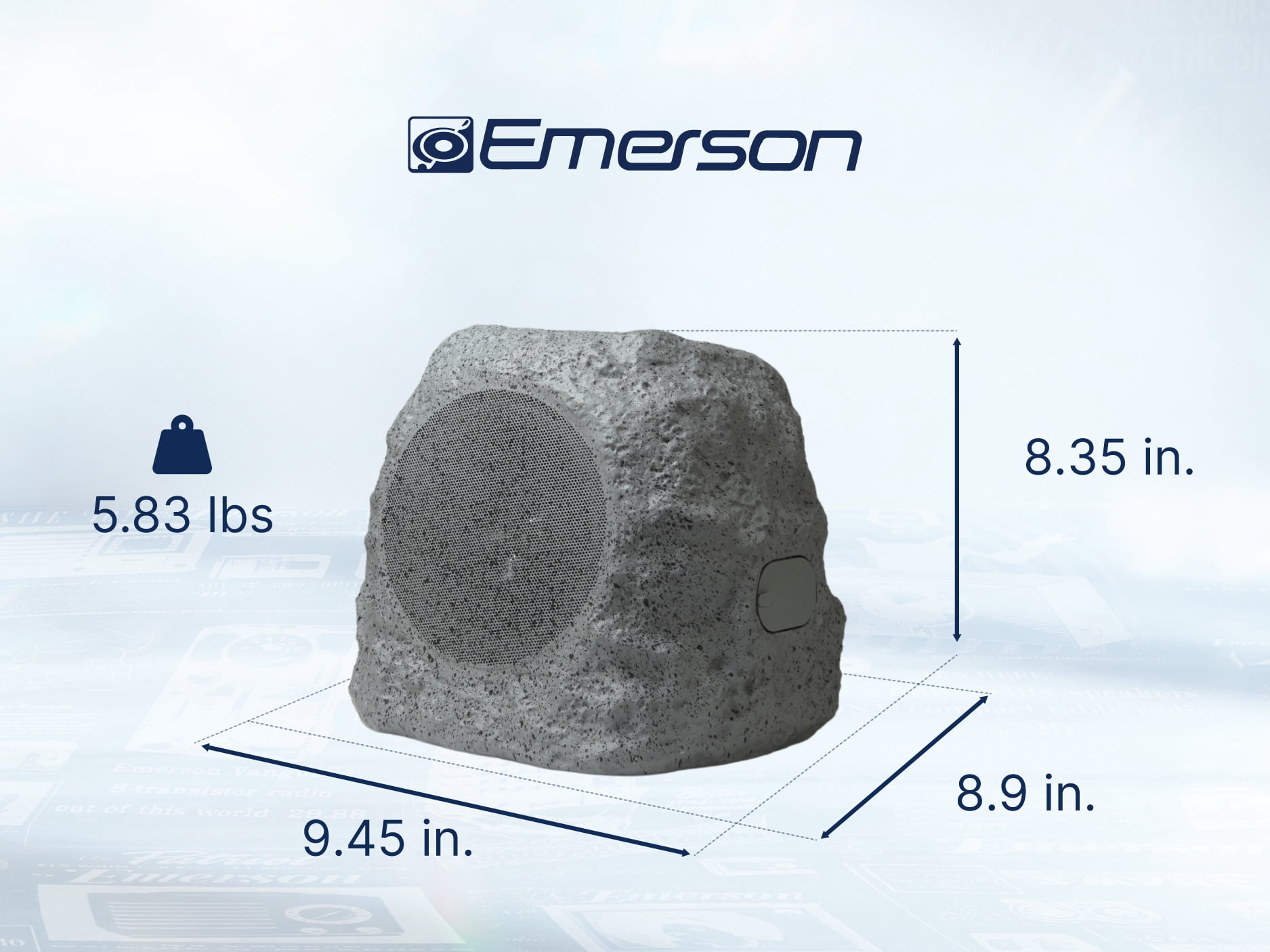 Emerson ERS-1001 Bluetooth Rock Speaker with Solar Charging