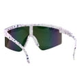 thumbnail image 3 of Kids Boys & Girls Sunglasses Oversized Sports White, Fuchsia Mirror Lens UV400, 3 of 4