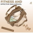 thumbnail image 5 of Mini Gym Bag for Women, barrel purse,Crossbody Duffel Bags Handbag from Gym to Travel(Khaki), 5 of 6