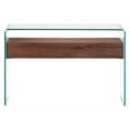 thumbnail image 4 of Zuo Shaman Glass Console Table in Walnut, 4 of 6