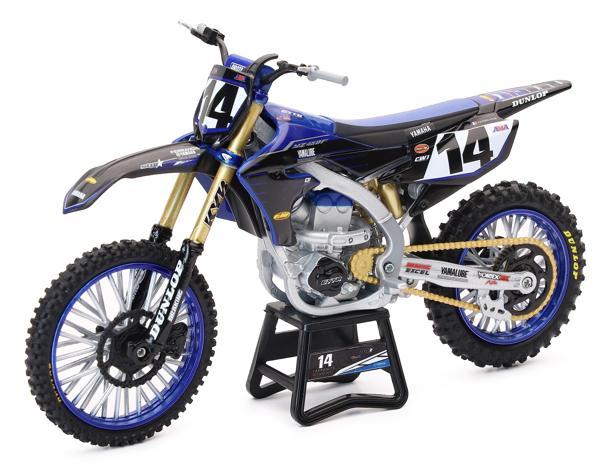 廃盤　ニューレイ　1/6　ヤマハ　バイク　YZ450F　模型　ミニチュア　リアル New-Ray Yamaha YZ450F Dirt Bike Motorcycle Blue and Black 1/6