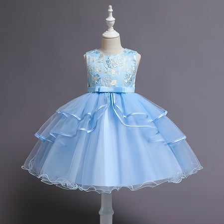 

Girls Dresses Gown Party Princess Lace Sleeveless Tulle Girls Clothes