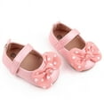 thumbnail image 5 of Baby Girls PU Leather Princess Polk Dot Bowknot Wedding Baptism Prewalker Crib Shoes, 5 of 5