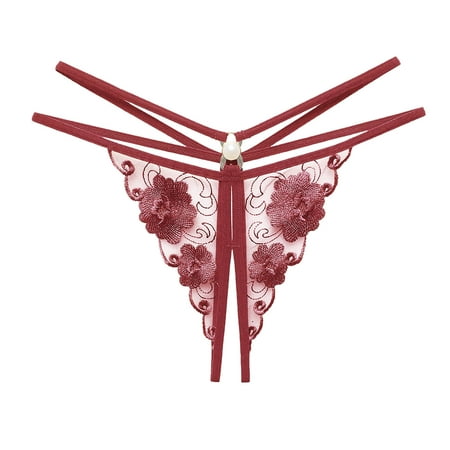 

Women Underwear Transparent Embroidered Low Waist Hollow Feminine Stretch Panties For Women