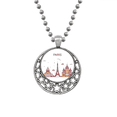 thumbnail image 1 of Paris French Flat Landmark Pattern Necklaces Pendant Retro Moon Stars Jewelry, 1 of 3