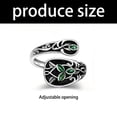 thumbnail image 5 of LICEWO Nature Themed Adjustable Leaf Shaped Ring Green Marble Stone Vintage Jewelry Art Nouveau Spoon Ring For Everyday Wear, 5 of 8