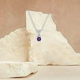 thumbnail image 2 of 2.30 Ct Brilliant Round Cut Amethyst Gemstone and Real Diamond Beautiful Necklace for Wedding Gift Solid 14K White Gold With 18 inches Chain, 2 of 3