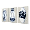 thumbnail image 2 of Stupell Blue and White Vase Series on Linen, 3pc Multi Piece Canvas Wall Art Set, 16 x 20 - Multi-color - 16 x 20, 2 of 3