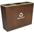 thumbnail image 2 of Ex-Cell Metro Collection Recycling Receptacle, Triple Stream, Steel, 54gal, Brown, 2 of 4