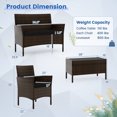 thumbnail image 3 of Costway 8 PCS Patio Furniture Set with Washable Cushions and Tempered Glass Coffee Table Black, 3 of 10