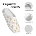 thumbnail image 5 of Yiaed Gold Snowflake Stripes Print Slippers Fuzzy Warm Cozy Slippers Non Slip House Slippers For Indoor Outdoor Slippers House Slippers-13, 5 of 7