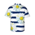thumbnail image 3 of Easygdp Daisy Striped Nautical Men's Hawaiian Shirts Print Lapel Short Sleeve for Beach, vacation, party, casual occasions - XX-Large, 3 of 9