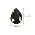 thumbnail image 2 of Unique Bargains 20Pack Teardrop Sew on Rhinestone - 18x13mm Glass Teardrop Crystal Rhinestones in Gold Prong Setting (Black), 2 of 7