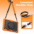thumbnail image 4 of Case for Lenovo Tab M11 2023 TB-330FU/Xiaoxin Pad 2024 11 inch TB-331FC, 360 Rotating Stand Handle Shoulder Strap Heavy Duty Shockproof Cover, Orange, 4 of 7