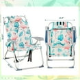 thumbnail image 4 of Tcbosik Folding Beach Chair with Headrest, Outdoor Chair with 5-Position Adjustable Back, Lightweight Backpack Chair with Side Storage, Towel Bar and Cooler Pouch, Flamingo, 4 of 9