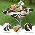 thumbnail image 4 of Black White Gold Marble Pattern Square Fitted Tablecloth with Elastic Edge,Square Table Cover,Washable Elastic Table Cover for Home Kitchen Party Decor 34"x34", 4 of 6