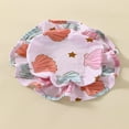 thumbnail image 3 of Baby Girls Romper Swimwear Long Sleeve Floral/Shell Print Bathing Suit with Hat, 3 of 7