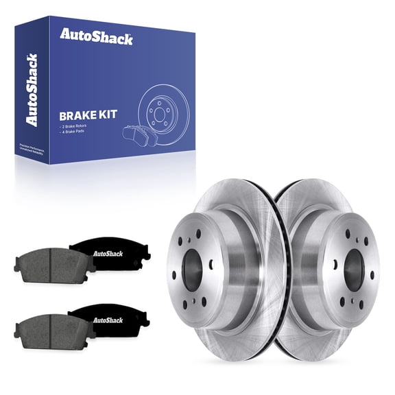 AutoShack Rear Vented Brake Rotors   Ceramic Pads 6-PC Brake Kit Replacement for 2007-2013 Chevrolet Silverado 1500 2007-2013 GMC Sierra 1500 2007-2014 Chevrolet Tahoe 13.57" (344.8 mm)