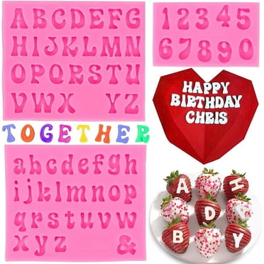 2 Pcs Letter Molds for Chocolate Resin Letter Number Molds Silicone