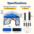 thumbnail image 5 of SPECSTAR 10'x 10' Easy Pop-Up Canopy with Mesh Netting, Instant Outdoor Screened tent with Mosquito Netting, 2 Zipper Doors and Roller Bag for Yard Camping Picnic Party Events, Blue, 5 of 9