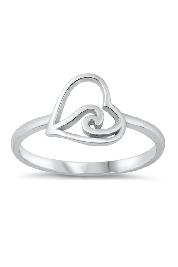 Love Wave Ocean Ring .925 Sterling Silver Band Jewelry Female Male Unisex Size 5