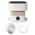 thumbnail image 2 of Foldable Mini Washing Machine Small Washer for Camping Dormitory Travelling 40W Khaki, 2 of 9