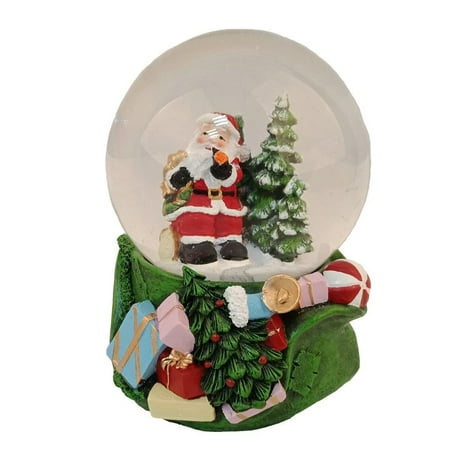 Elegantoss 100MM Christmas Santa Poly resin Musical Water Snow (Best Musical Snow Globes)