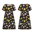 thumbnail image 3 of Bixox Robe d'Été à Manches Courtes pour Femmes Robe Ample Longueur Genou avec Poches-Fleur Papillon, 3 of 7