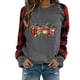 thumbnail image 1 of Túnica de moda Gibobby Sudadera con estampado navideño para mujer Top a cuadros rojo S, 1 of 5