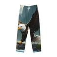 thumbnail image 2 of Vsdgher Forest River Bald Eagle Print Mens Pajama Pants Sleep & Lounge Pants, PJ Bottoms With elastic waistb and Pockets, 2 of 5