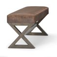 thumbnail image 4 of Salinger 48" Wd.Ottoman Bench in Distressed Chestnut Brown Faux Leather, 4 of 7
