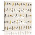 thumbnail image 2 of Yellow Grey Plaid Wall Art Painting on Canvas, Farmhouse Burlap Spring Floral Birds Canvas Art Home Prints Wall Art Framed Modern Artwork for Living Room Bedroom Wall Decor 20x20in, 2 of 9