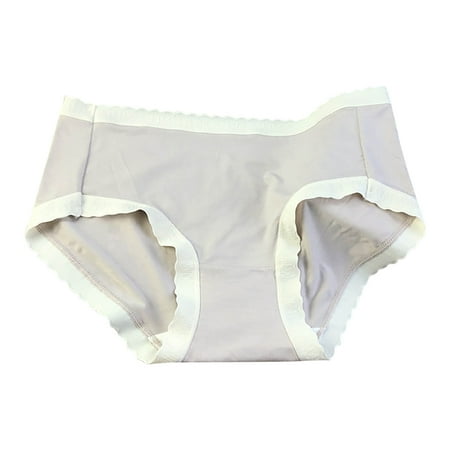 

JWZUY Women s Traceless Briefs Medium Waist Sports Elastic Underwear Briefs Pink M