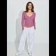 thumbnail image 5 of Camisas de Larga para Mujer, Moda de Otoño 2025, Cuello en V, Blusas Básicas, Blusas Ajustadas Y2K, Conjuntos Púrpura M, 5 of 8