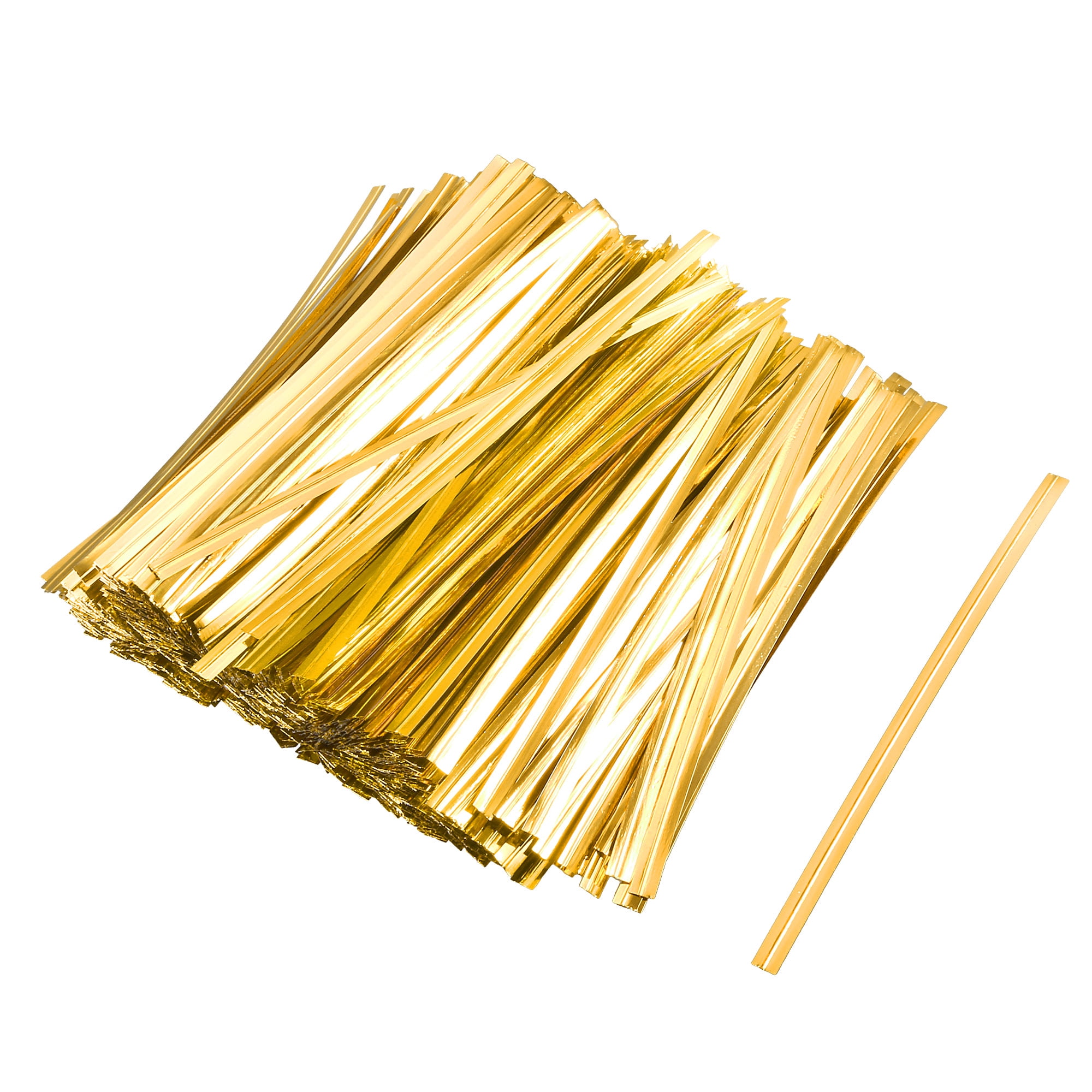 Uxcell 10cm Gold Tone Candy Bread Bag Packaging Twist Cable Tie 1000 Pack