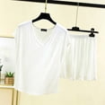 thumbnail image 4 of Antinious Women Solid V-Neck Sleeveless Tank Tops Pajamas Shorts Summer Soft Breathable Set, 4 of 5